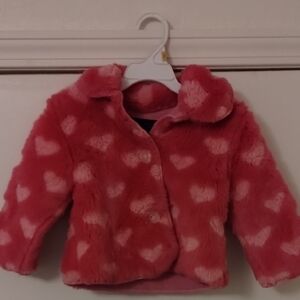 Flapdoodles Pink Heart Puff Jacket